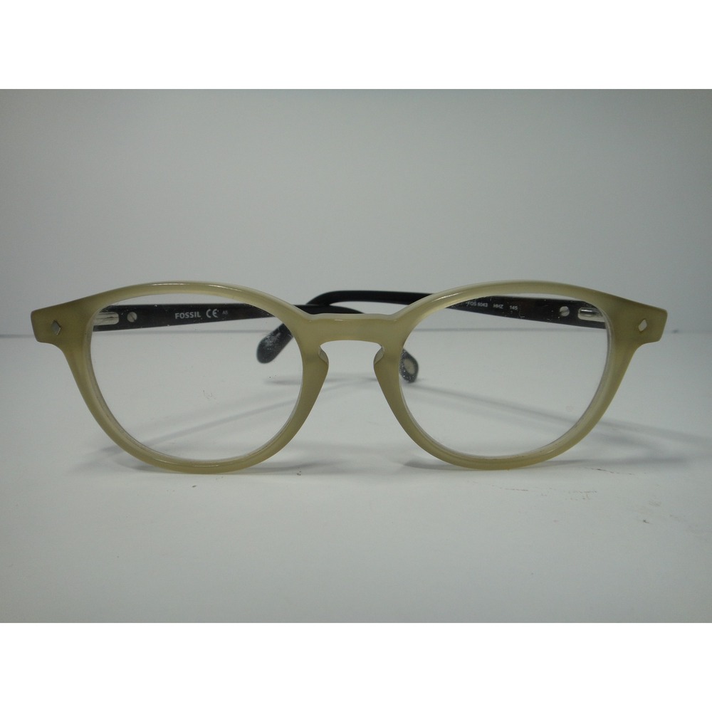 Fossil FOS 6043 Round Eyeglass Frames Translucent Sand Tortoiseshell 145mm EUC